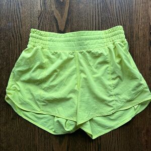 Lululemon Hotty Hot High-Rise 4" Short Electric Lemon bright yellow 6